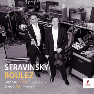 Diego Tosi au violon, Jérôme Comte à la clarinette, pour ce CD Boulez Stravinsky