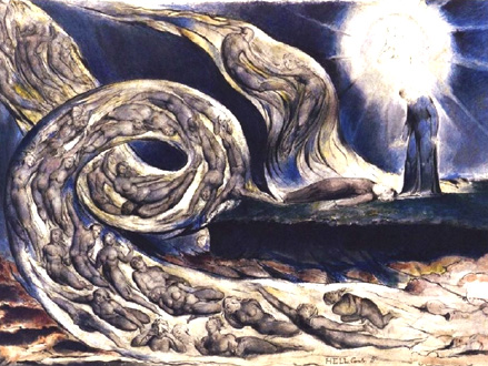 William Blake représente L'Enfer, sous l'inspiration de sa lecture de Dante