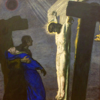 en 1913, Franz von Stuck peint une immense Crucifixion, conservée à Leipzig