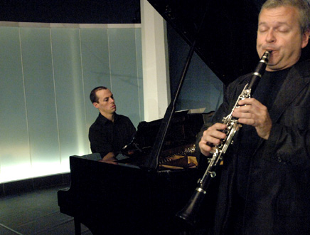 le pianiste Julien Quentin et le clarinettiste Michael Collins à Verbier